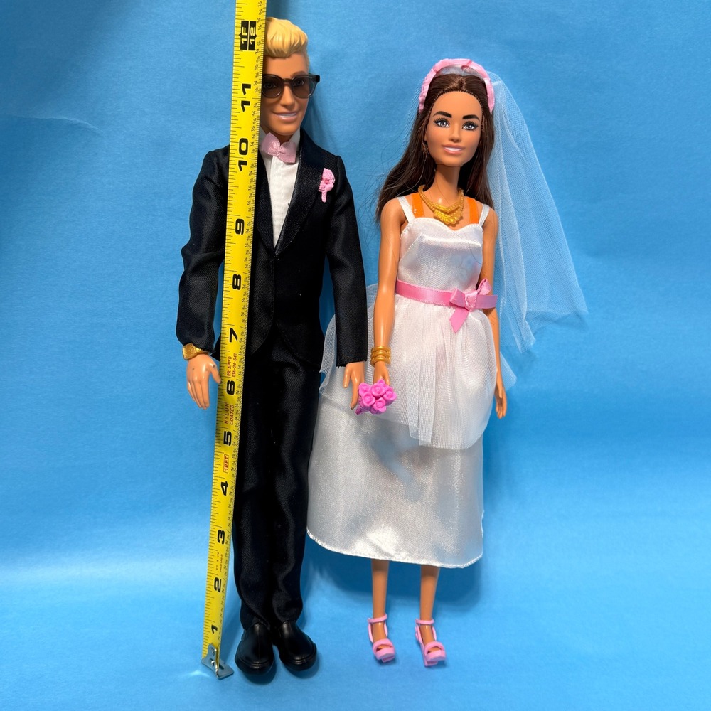 Mattel Barbie and Ken Wedding Doll Set Bride and Groom HXX50 Tuxedo Dress 12in * - Picture 7 of 8